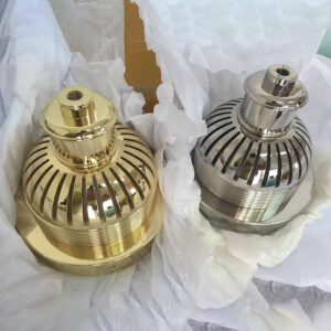 Precision 5-axis CNC machining brass lamp parts with nickel plating
