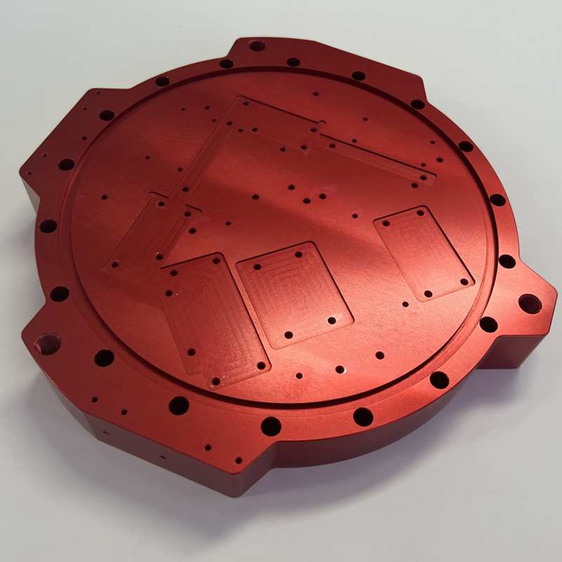 Precision CNC machining red anodized aluminum plate