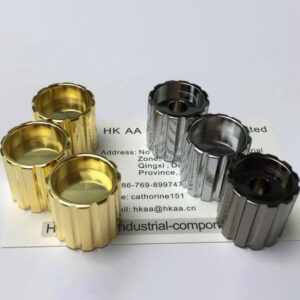 Precision CNC turning machining parts for gold, nickel plated brass knob for guitar